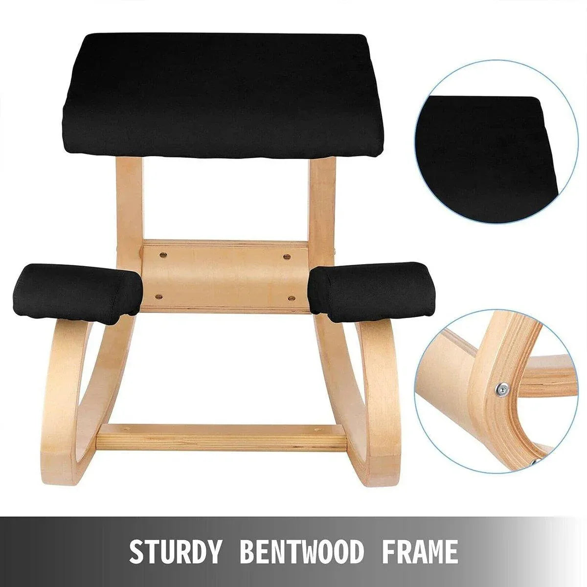 Ergonomic Kneeling Chair Rocking Office Desk Stool Upright Posture Support Seat - Beige - Mekamart Australia