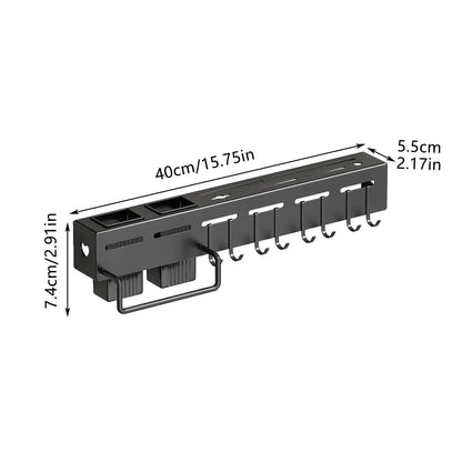 Stainless Steel Kitchen Utensil Storage Rack Organiser Knife Pan Holder Shelves - Mekamart Australia