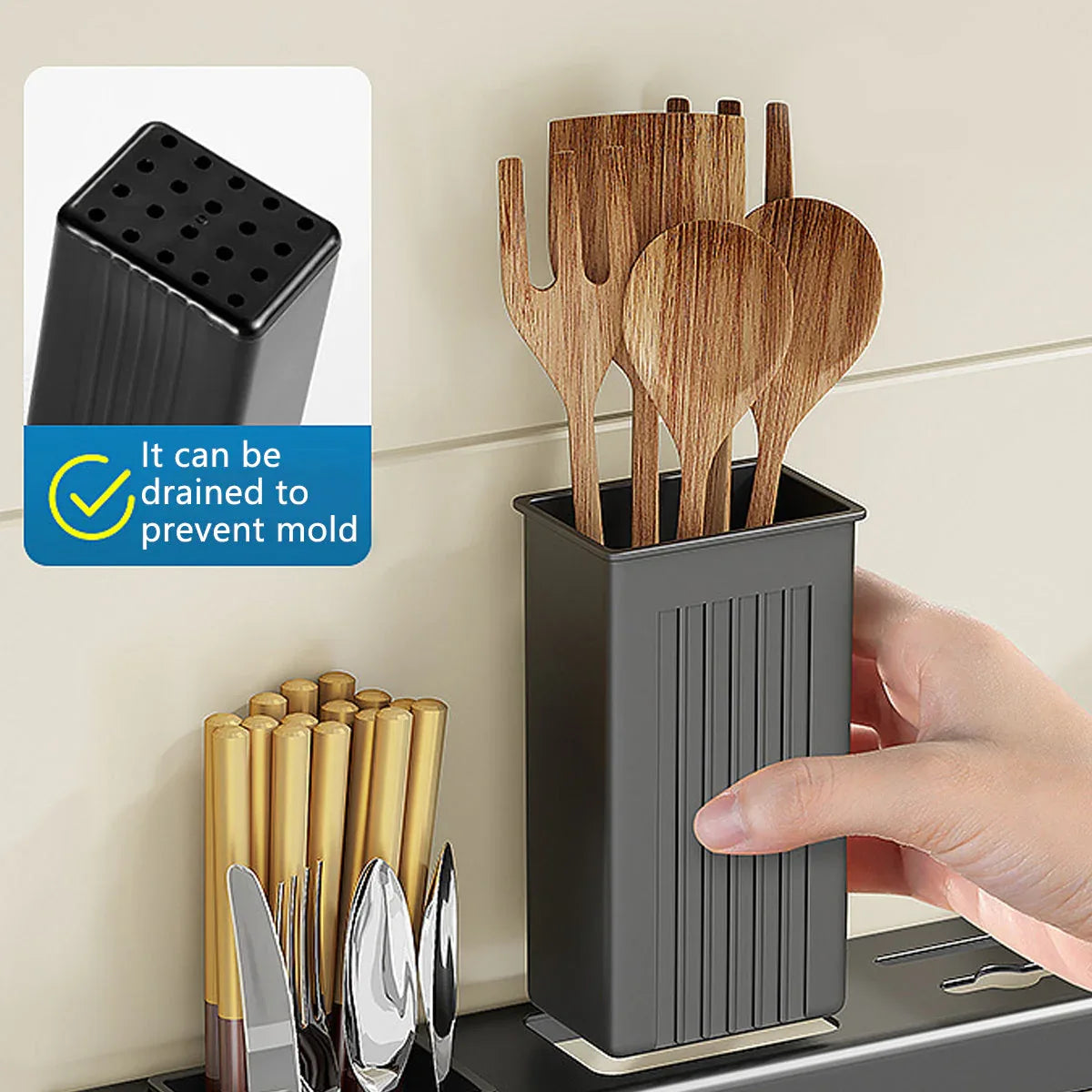 Stainless Steel Kitchen Utensil Storage Rack Organiser Knife Pan Holder Shelves - Mekamart Australia