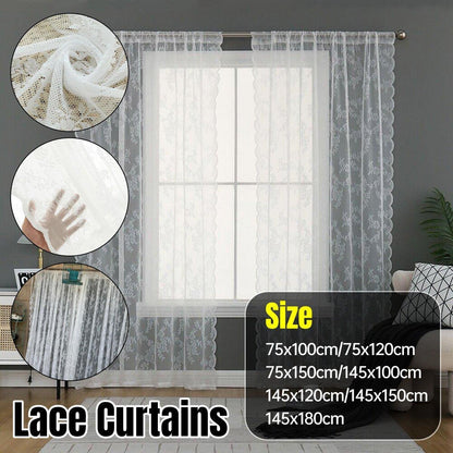 Elegant Lace Curtain Bedroom Window Door Screen Privacy Window Decor - 75*100cm
