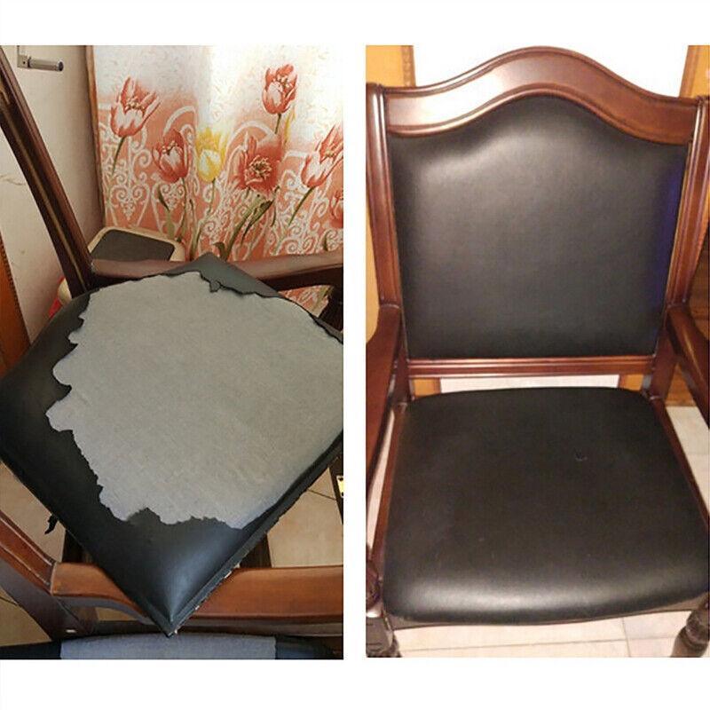 2X Self Adhesive Leather Repair Patches Kit for Sofa Couch Auto Interior Use - Dark Grey