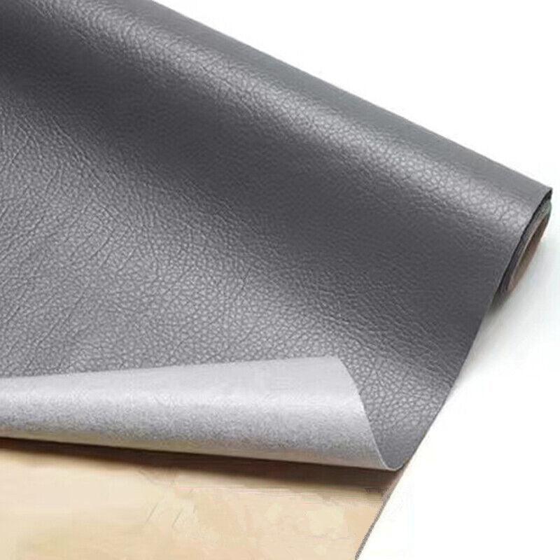 2X Self Adhesive Leather Repair Patches Kit for Sofa Couch Auto Interior Use - Dark Grey