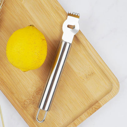 Lemon Zester Grater Knife Tool Stainless Steel with Channel Garnish Citrus Lime - Black