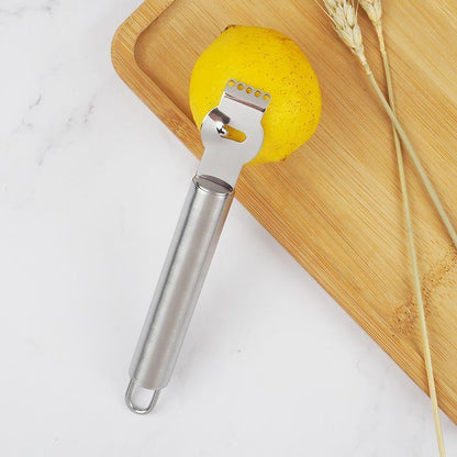 Lemon Zester Grater Knife Tool Stainless Steel with Channel Garnish Citrus Lime - Black