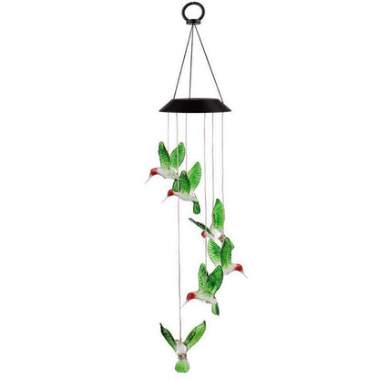 Wind Chimes Solar Powered Led Lights Changing Hanging Garden Yard Outdoor Decor - Dragonfly