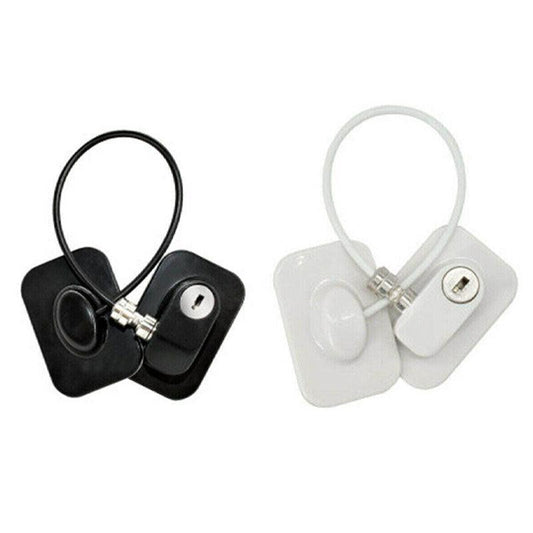 Refrigerator Lock with Keys for Fridge Cabinet Window Door and Drawer Latch Use - Black