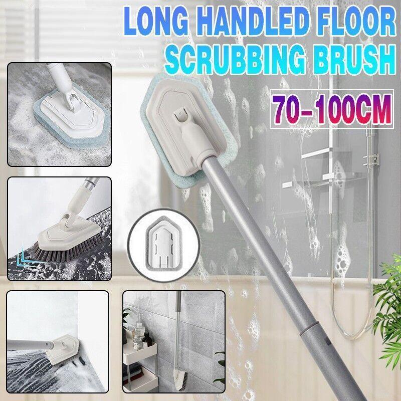 Long Handled Shower Scrub Brush with Extendable Pole for Bathroom Tiles