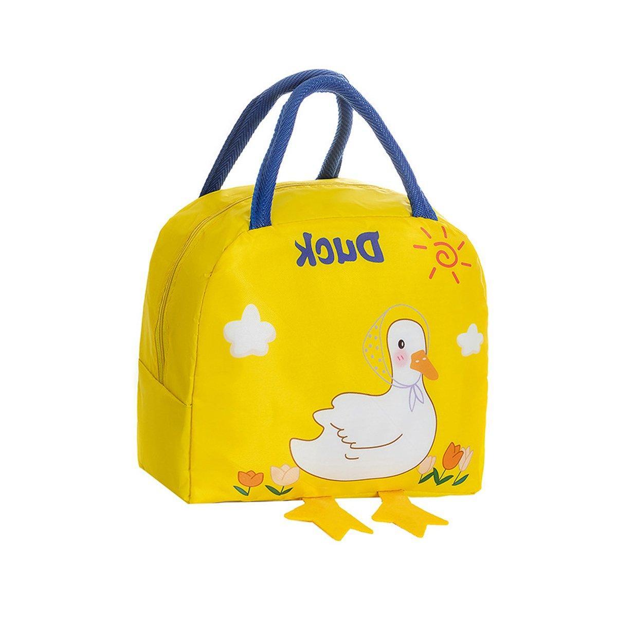 3D Bento Lunch Bag Cartoon Handbag Insulated Food Box Bag for Students LunchTote - Pink Rabbit