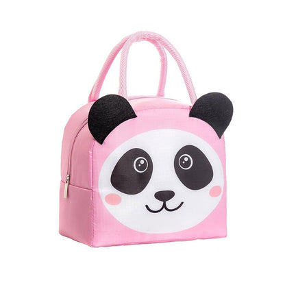 3D Bento Lunch Bag Cartoon Handbag Insulated Food Box Bag for Students LunchTote - Pink Rabbit