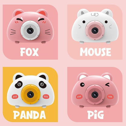 Acousto Optic Bubble Machine Camera Animal-Shaped With Light Music Toy Gift - Panda