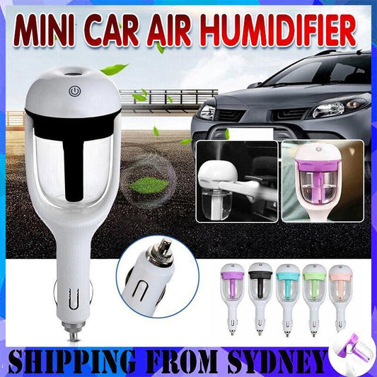 Mini Car Air Humidifier Essential Oil Diffuser Ultrasonic Aroma Mist Purifier - Blue