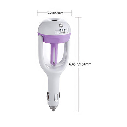 Mini Car Air Humidifier Essential Oil Diffuser Ultrasonic Aroma Mist Purifier - Purple