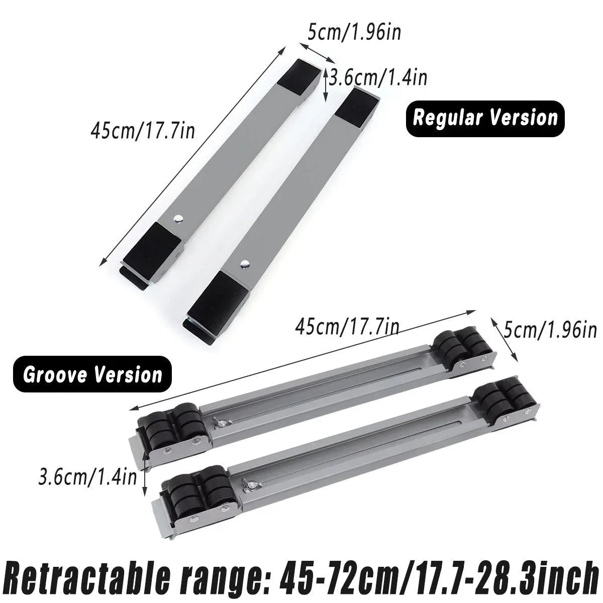 2pcs Adjustable Refrigerator Washing Machine Base Stand Movable Support Shelf - Grooved - Mekamart Australia