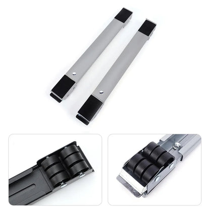 2pcs Adjustable Refrigerator Washing Machine Base Stand Movable Support Shelf - Grooved - Mekamart Australia