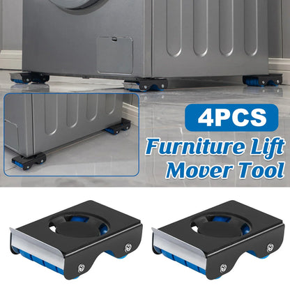 4pcs Movable Washing Machine Stand Furniture Moving Bracket Appliance Roller - Mekamart Australia