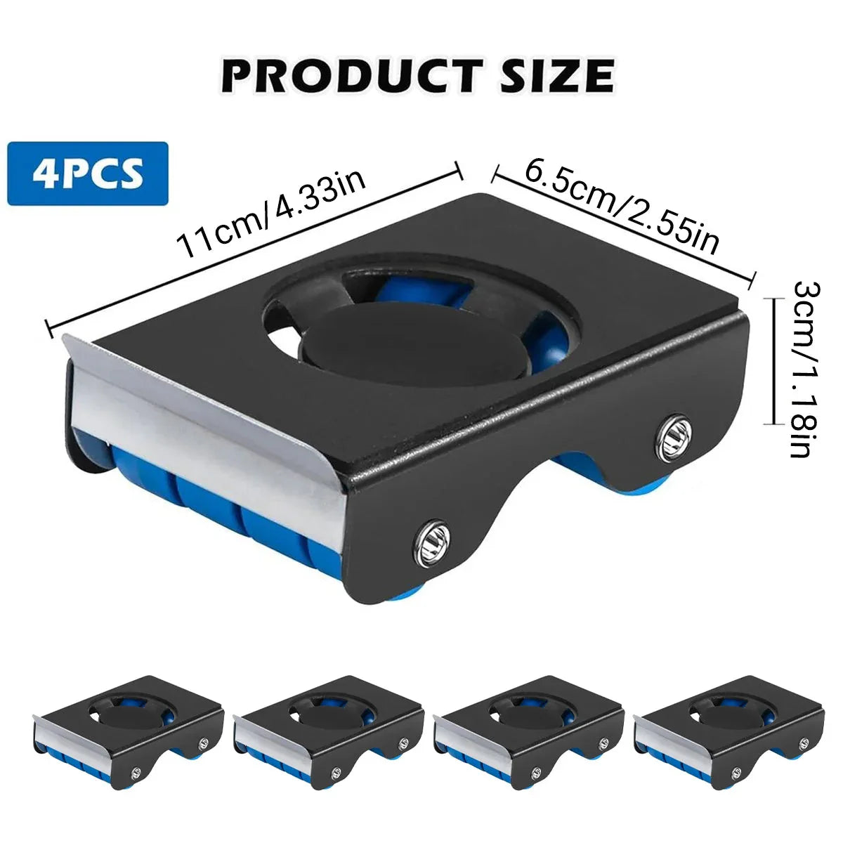 4pcs Movable Washing Machine Stand Furniture Moving Bracket Appliance Roller - Mekamart Australia