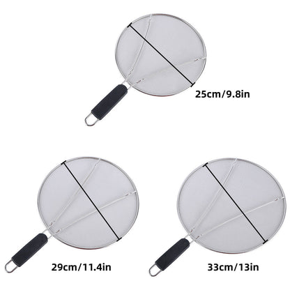 Stainless Steel Mesh Cover Anti Scald Filter Screen Anti Splash Lid For Kitchen - 25cm
