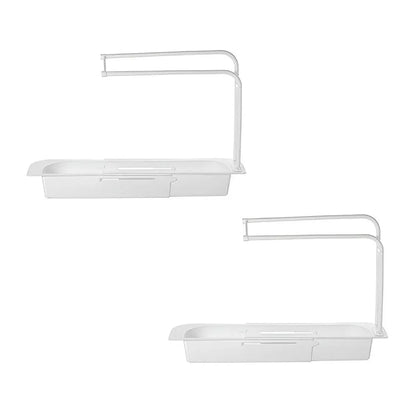 Telescopic Sink Rack Holder Expandable Storage Drain Basket Home Kitchen Kit - Grey - Mekamart Australia