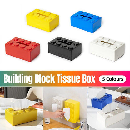 Tissue Box Cover Creative Building Block Cute Napkin Dispenser Holder Home Decor - White