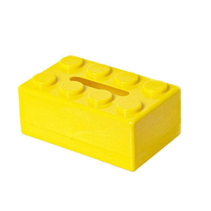 Tissue Box Cover Creative Building Block Cute Napkin Dispenser Holder Home Decor - White