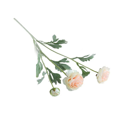 5pcs Artificial Peony Silk Flowers Bouquet Decor Faux Floral Arrangements - Purple Red