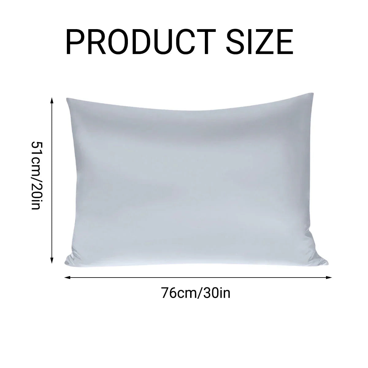 Silk Envelope Pillowcase Soft Satin Protective Cover for Bed Sleep Comfort - Silver - Mekamart Australia