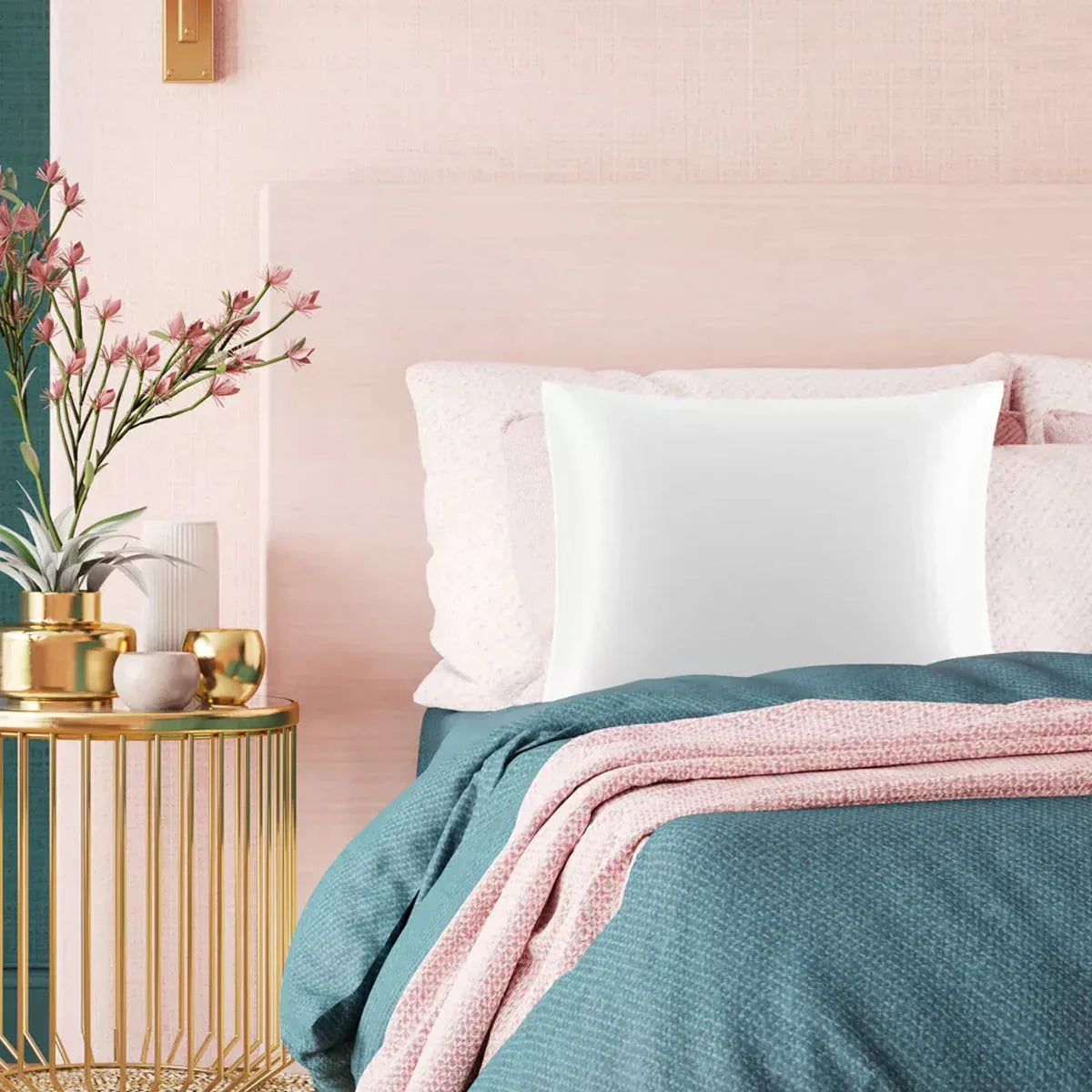 Silk Envelope Pillowcase Soft Satin Protective Cover for Bed Sleep Comfort - Silver - Mekamart Australia