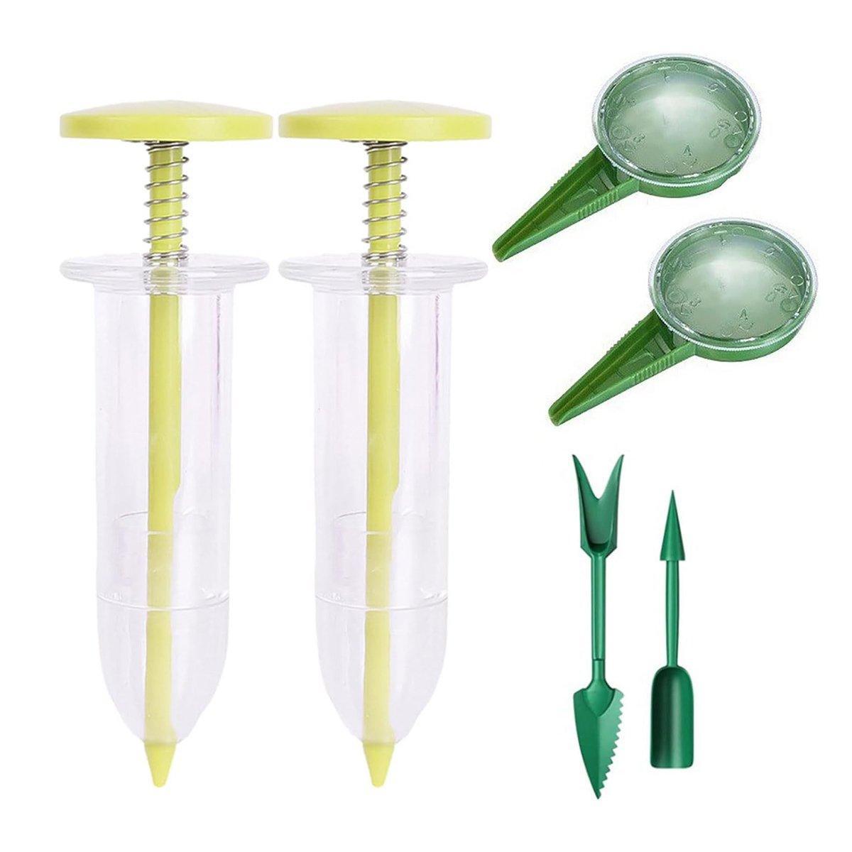 6PCS Garden Seeder Set Mini Seed Planting Tools Manual Seeder for Gardening - Coffee