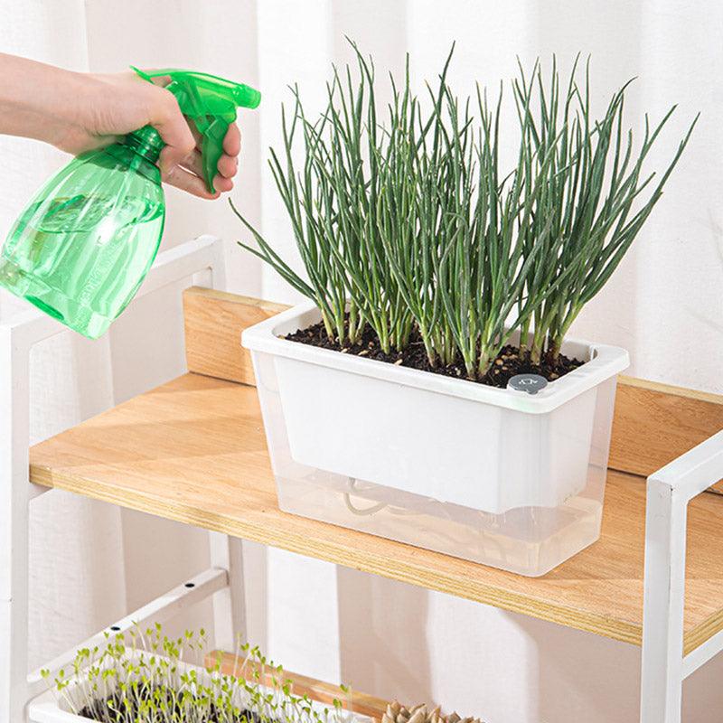 Balcony Vegetable Pot Planter Lazy Self Priming Flower Pot for Indoor Gardening - White