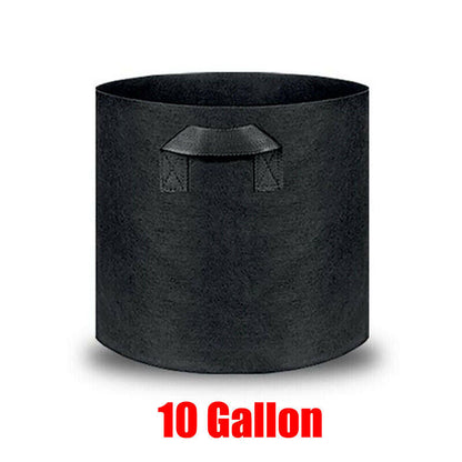 10 Pack Breathable Fabric Plant Grow Pots 2 to 20 Gallon Sizes - 10 Gallon-10PCS