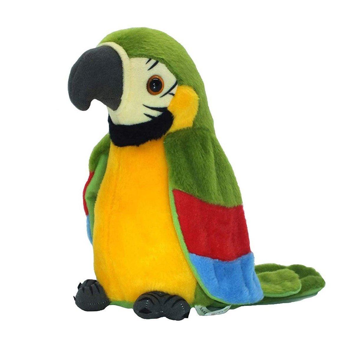 Interactive Talking Electric Plush Parrot for Early Learning and Entertainment - Red
