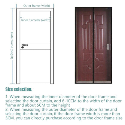 Striped Screen Door Curtain Mesh with Auto Close for Insect Protection and Ventilation - 80*210cm
