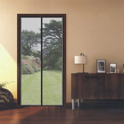 Striped Screen Door Curtain Mesh with Auto Close for Insect Protection and Ventilation - 80*210cm