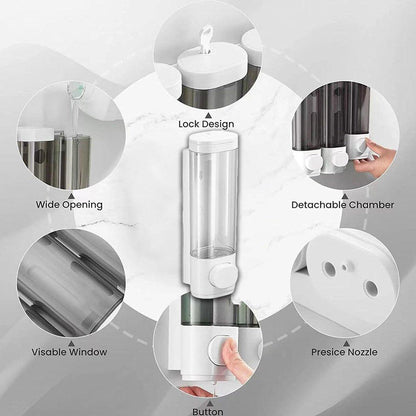 Wall Mounted Soap Dispenser Manual Press Shower Gel Bottle for Hand Sanitizer