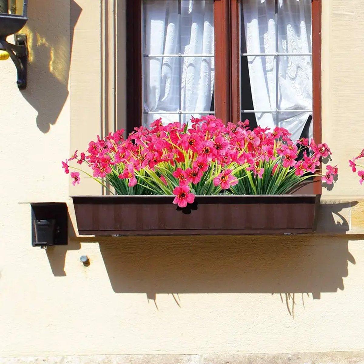 12pcs Artificial Flowers Set for Home Decor Wedding Party Fake Floral Decor - Purple