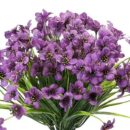 12pcs Artificial Flowers Set for Home Decor Wedding Party Fake Floral Decor - Purple