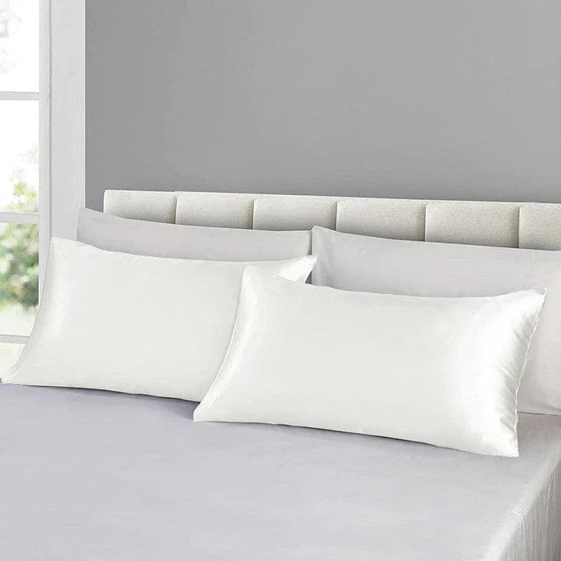 2X Satin Pillow Case Bedroom Pillowcase Cushion Covers Home Decor Luxury Slip - Grey - Mekamart Australia