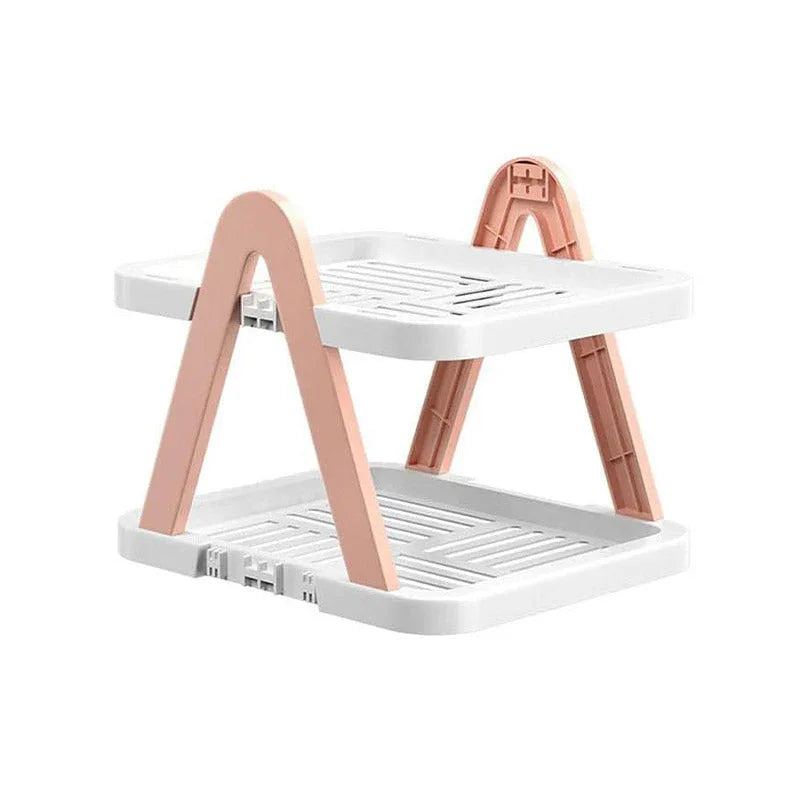 2/3 Tier Removable Shoe Rack Folding Storage Shelf Simple Space Saving Organizer - 2Tier-Pink - Mekamart Australia