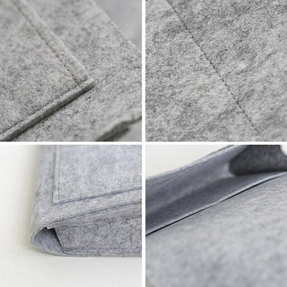 Bedside Storage Caddy Hanging Organizer Pocket Bag for Phone Remote Book - Black