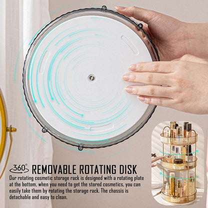 Rotating Cosmetic Organiser Home Storage Shelf Box for Makeup and Beauty Product - Green