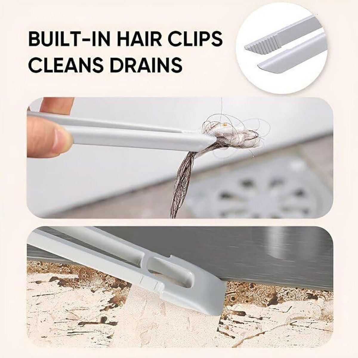 Multi-Functional Rotary Cleaning Brush Hard Bristle Slot Seam Wall Tile Brush - Coffee