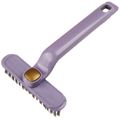 Multi-Functional Rotary Cleaning Brush Hard Bristle Slot Seam Wall Tile Brush - Purple