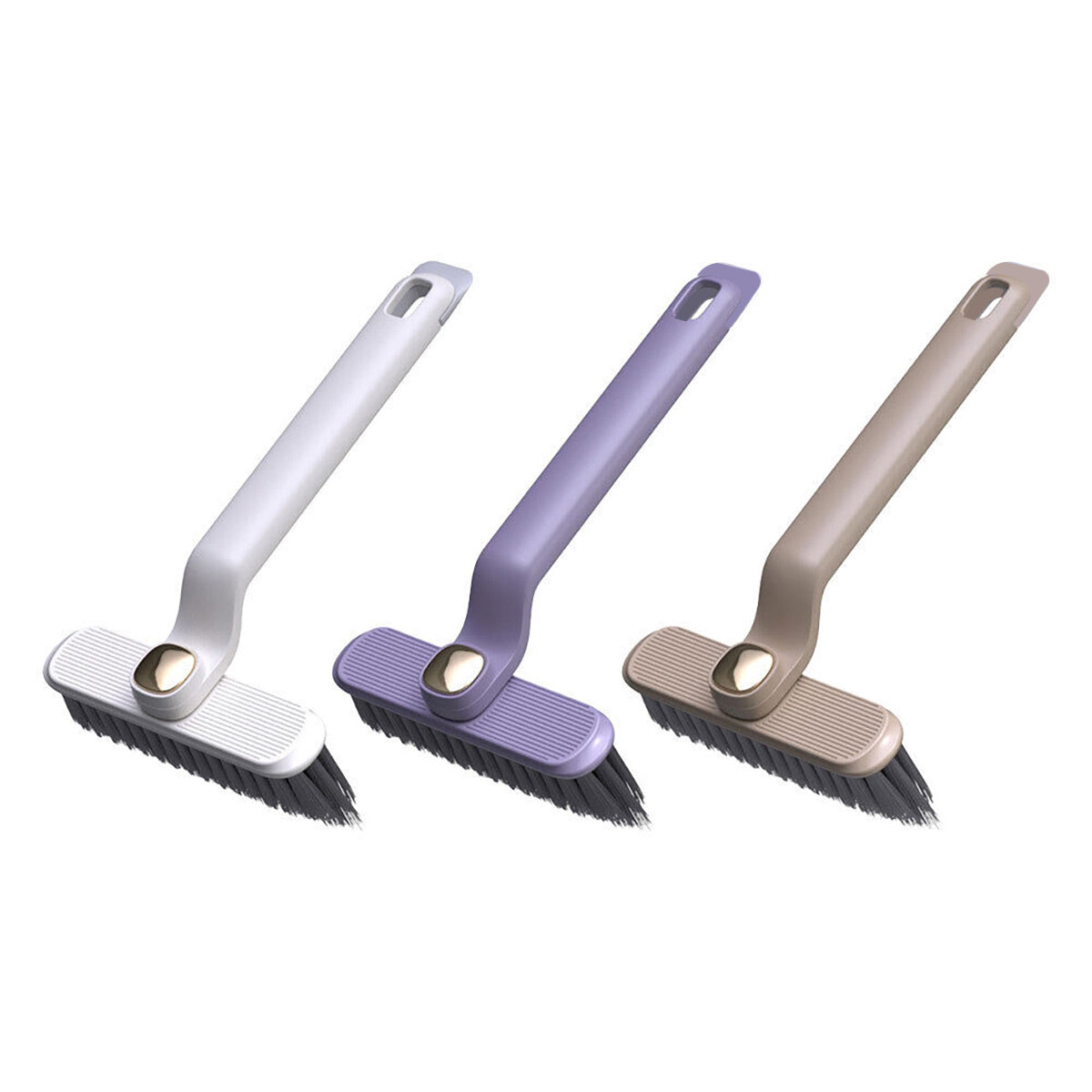 Multi-Functional Rotary Cleaning Brush Hard Bristle Slot Seam Wall Tile Brush - White