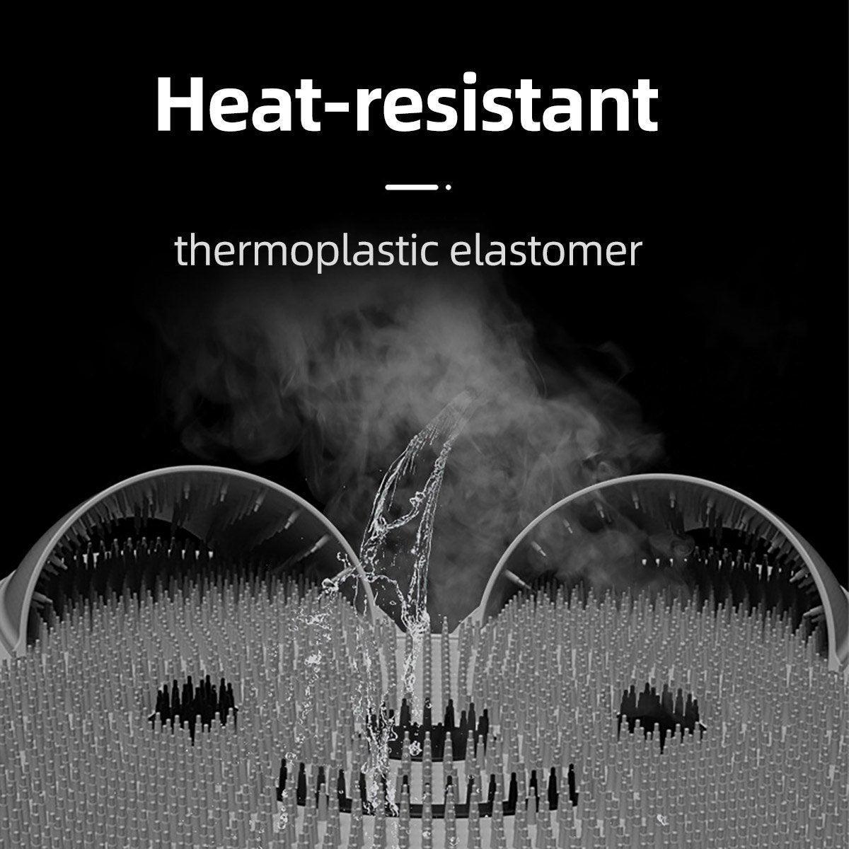 Silicone Foot Scrubber Rabbit Tub Mat Suction Cup Exfoliating Brush Cleaning Mat - Grey