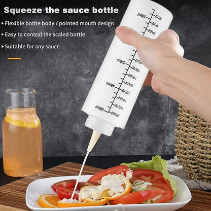 Squeeze Condiment Dispenser Bottles 250ml 500ml Sauce Craft Use Set of 6 - 250ML