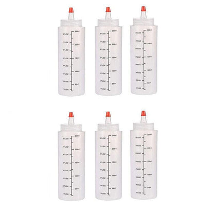 Squeeze Condiment Dispenser Bottles 250ml 500ml Sauce Craft Use Set of 6 - 250ML