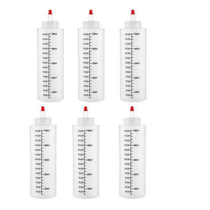 Squeeze Condiment Dispenser Bottles 250ml 500ml Sauce Craft Use Set of 6 - 250ML