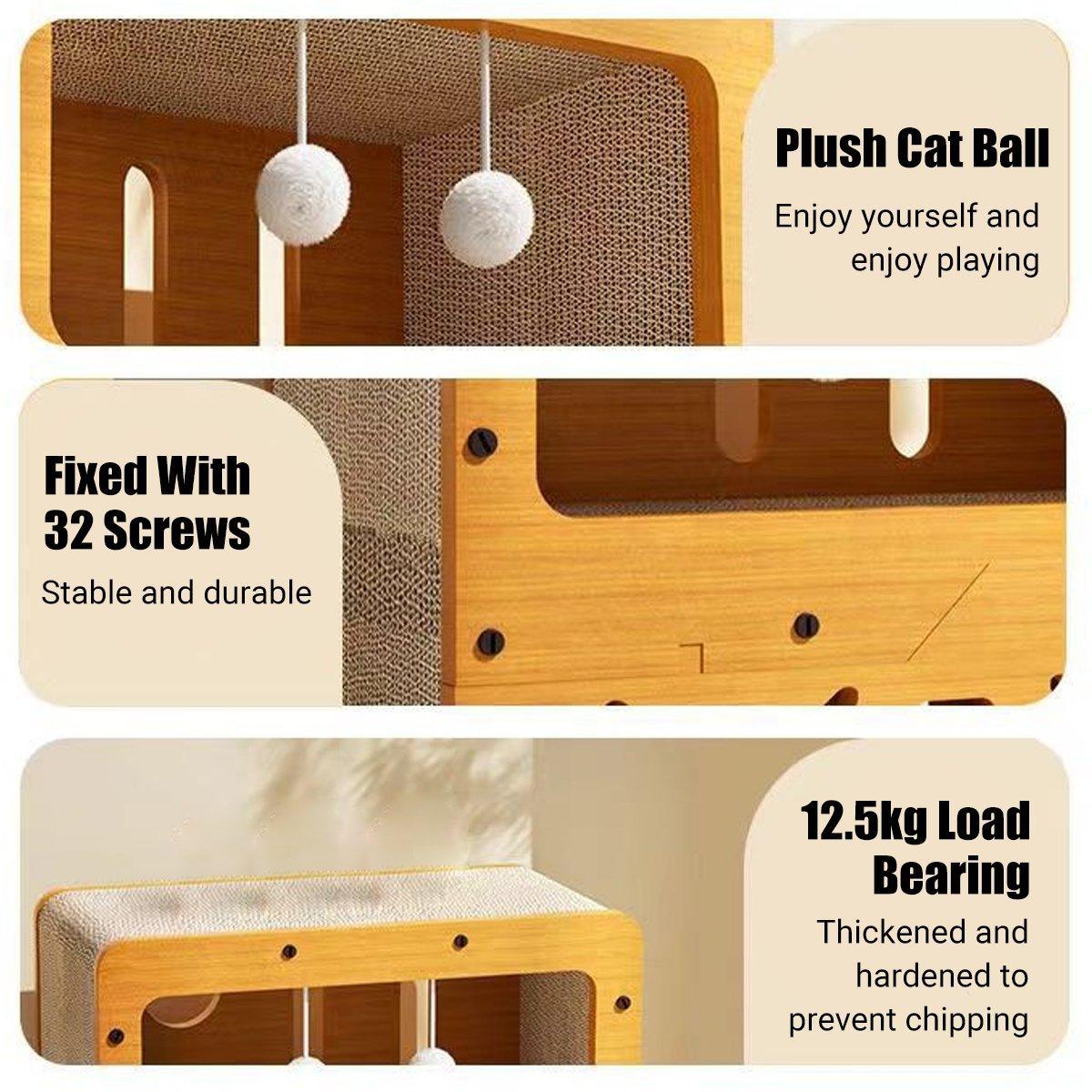 Wear-resistant Cat Scratch Board House Four Seasons Cat Climbing Tower Toy Nest