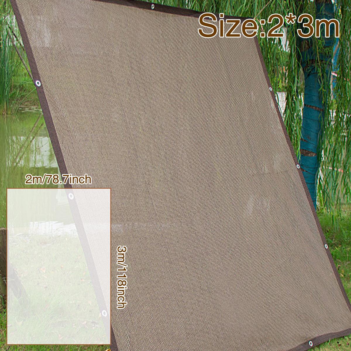 Breathable Sun Shade Sail Canopy Cover Curved Edge Patio Awning Outdoor Brown