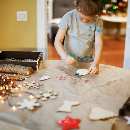 Wooden Christmas Hanging Ornament for Tree DIY Craft Decoration 10pcs - Bell